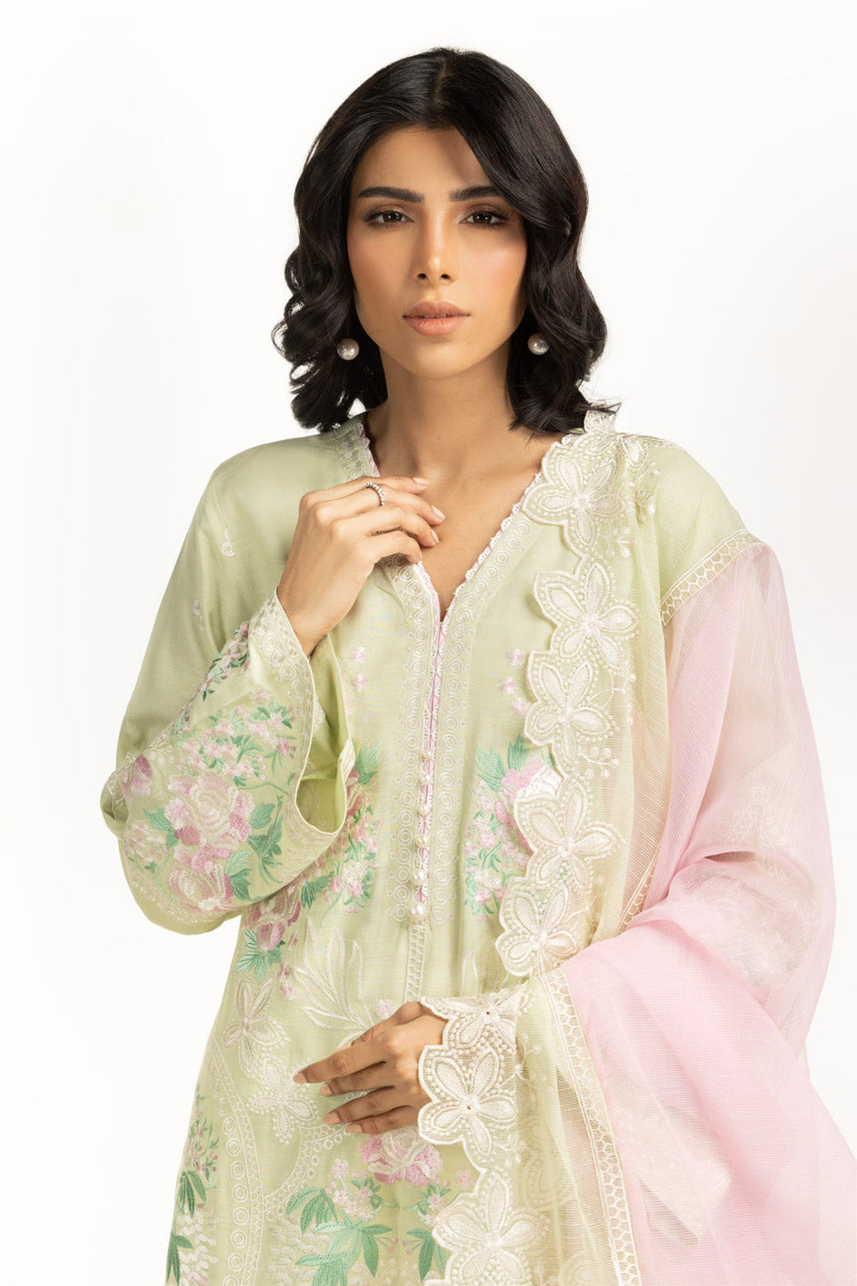 3PC Viscose Rawsilk Embroidered Suit