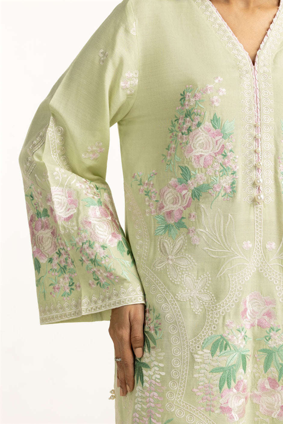 3PC Viscose Rawsilk Embroidered Suit
