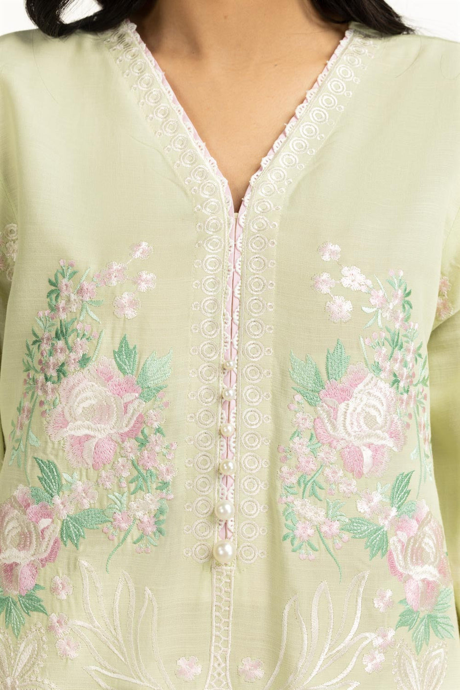 3PC Viscose Rawsilk Embroidered Suit