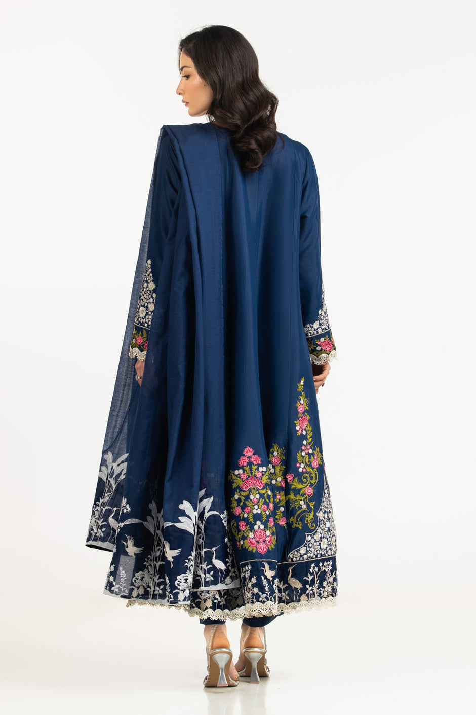 3PC Viscose Rawsilk Embroidered Suit