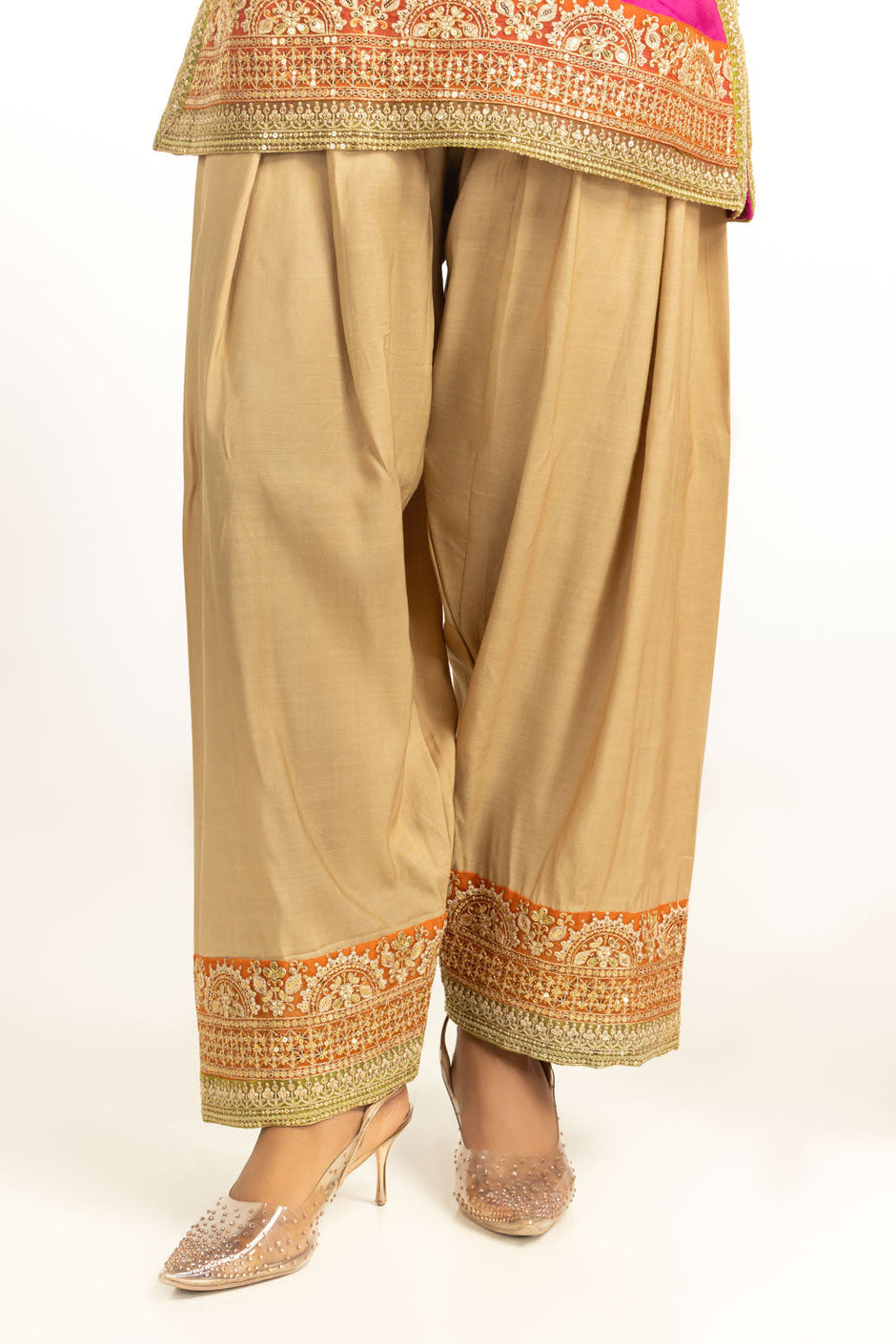 3PC Viscose Rawsilk Embroidered Suit