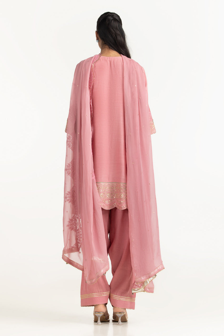 3PC Viscose Rawsilk Embroidered Suit