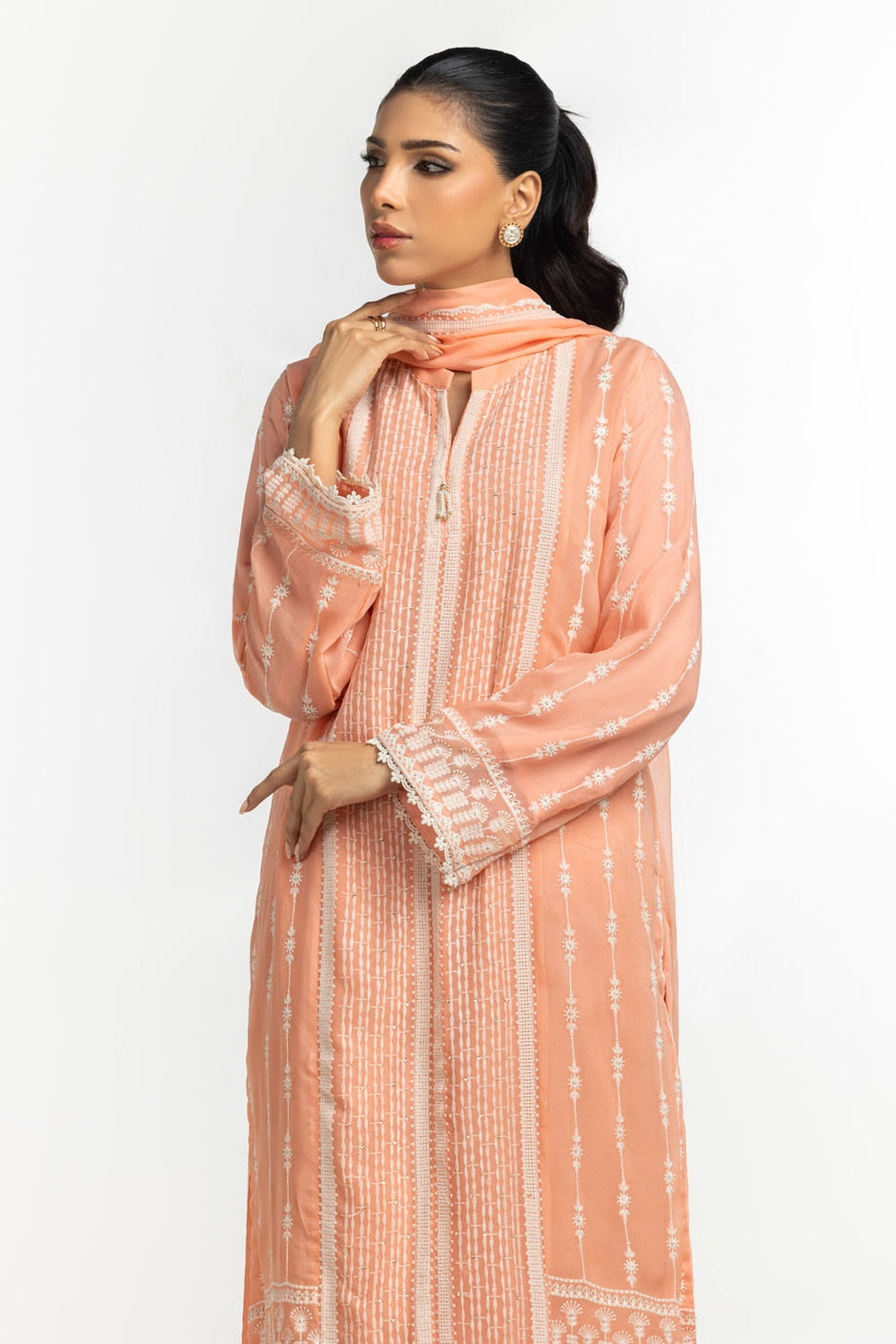 3PC Chiffon Embroidered Suit IUSTKSD-595