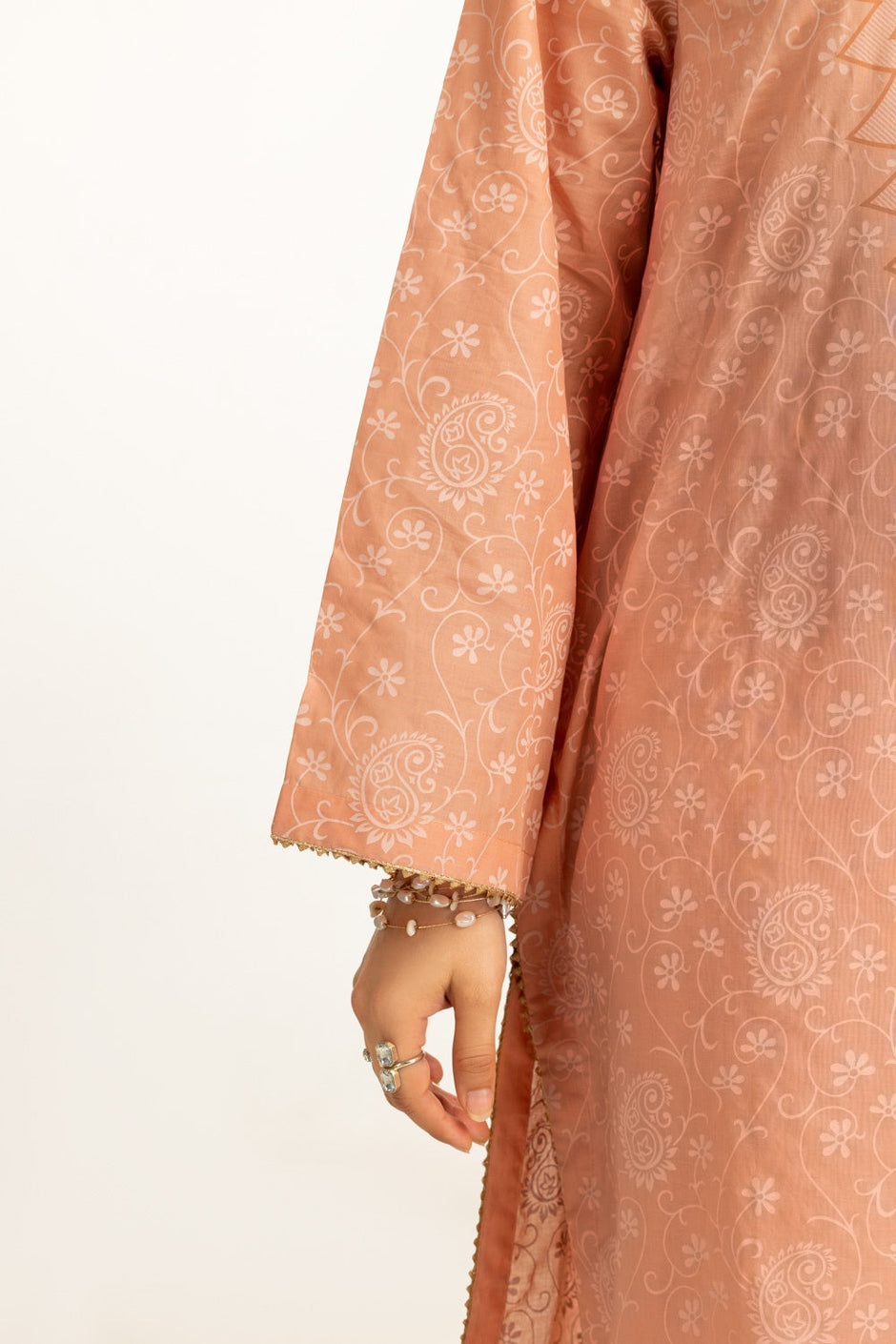 3PC Lawn Lacquer Printed Suit IUSTKSD-586