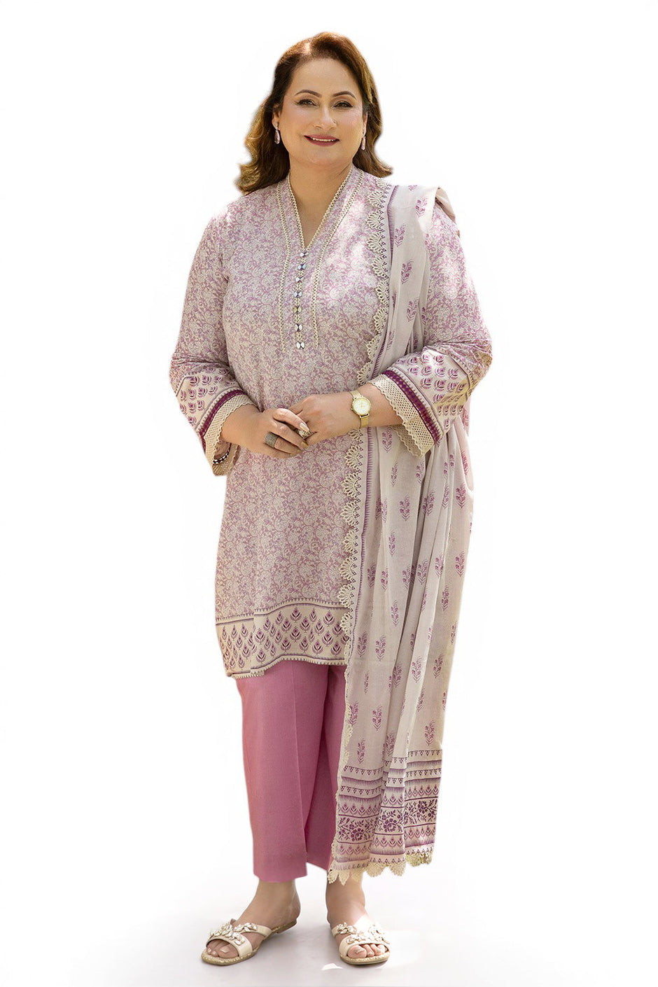 3 Piece Printed Suit