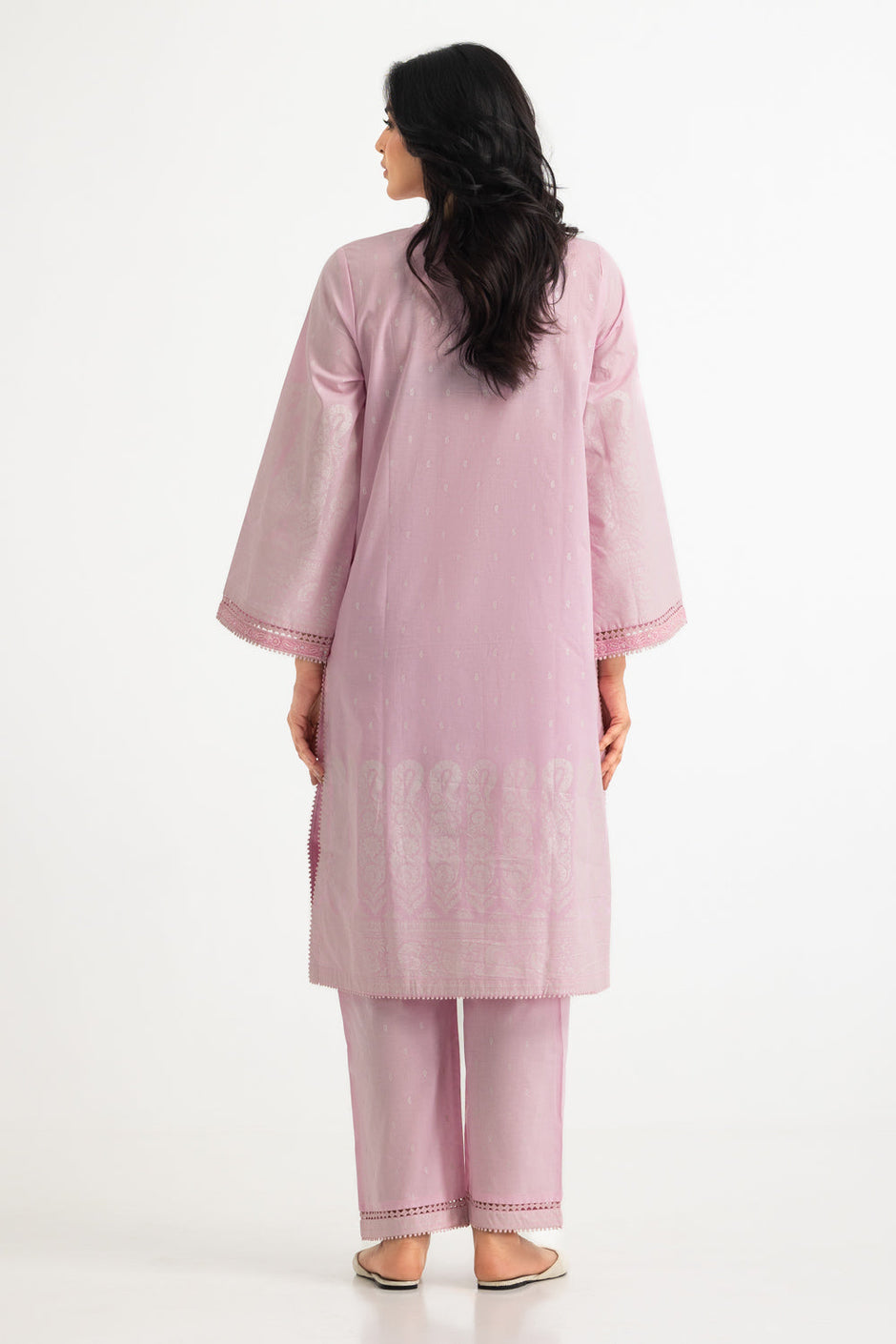 Cambric Block Printed Co-Ord Set With Embroidered