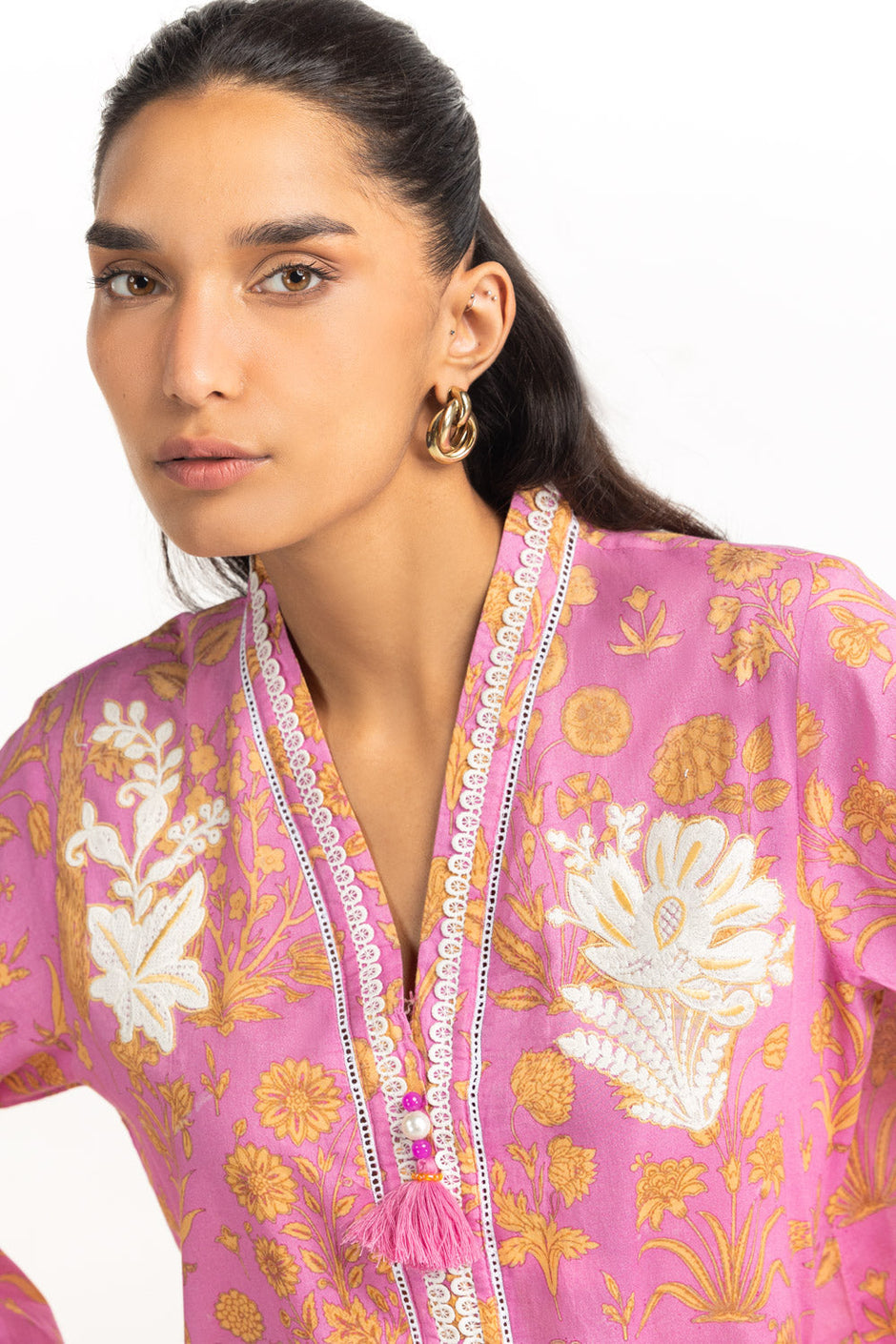 Cambric Embroidered Co-Ord Set