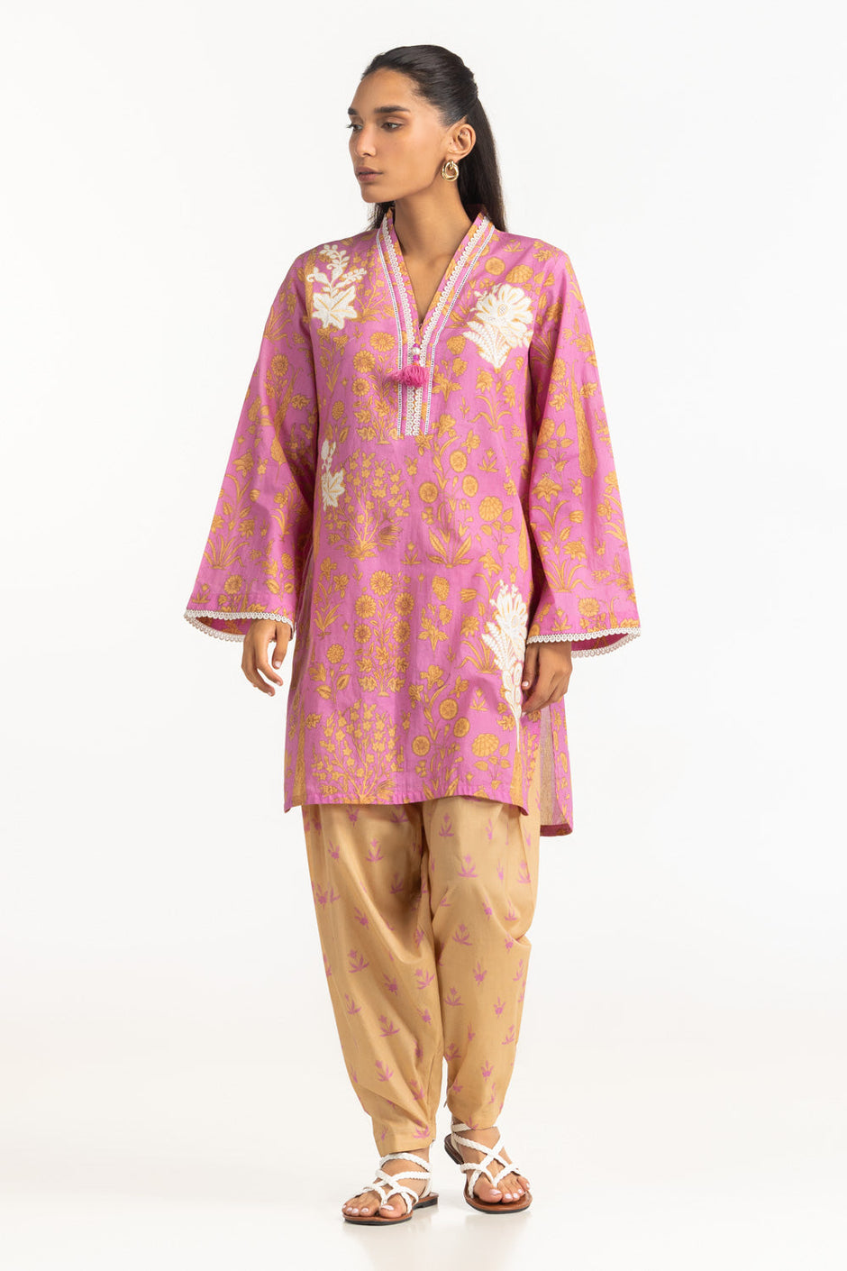 Cambric Embroidered Co-Ord Set