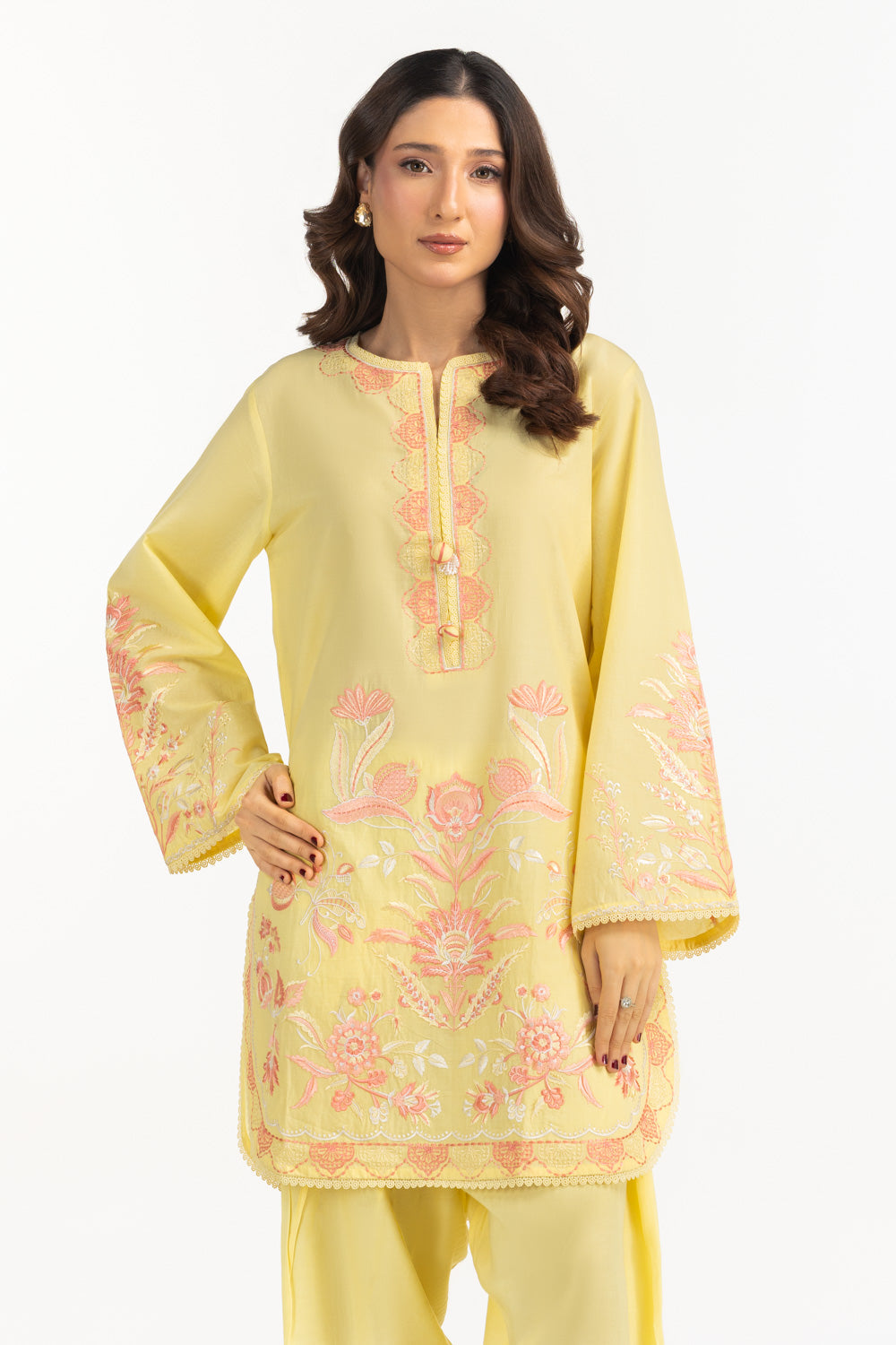 Cambric Embroidered Co-Ord Set