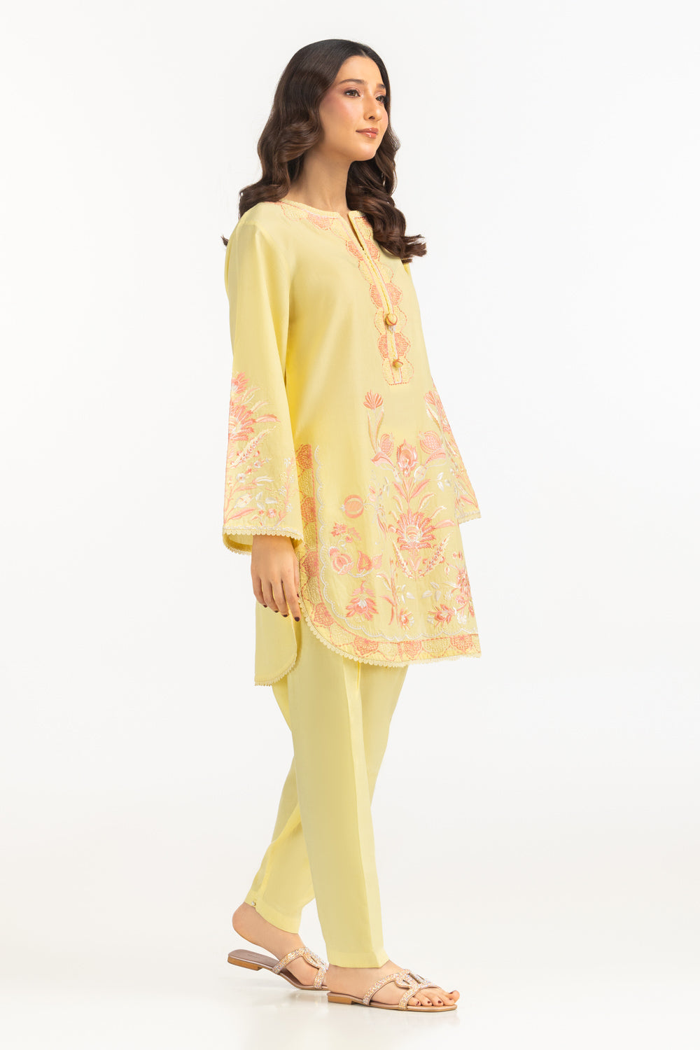 Cambric Embroidered Co-Ord Set