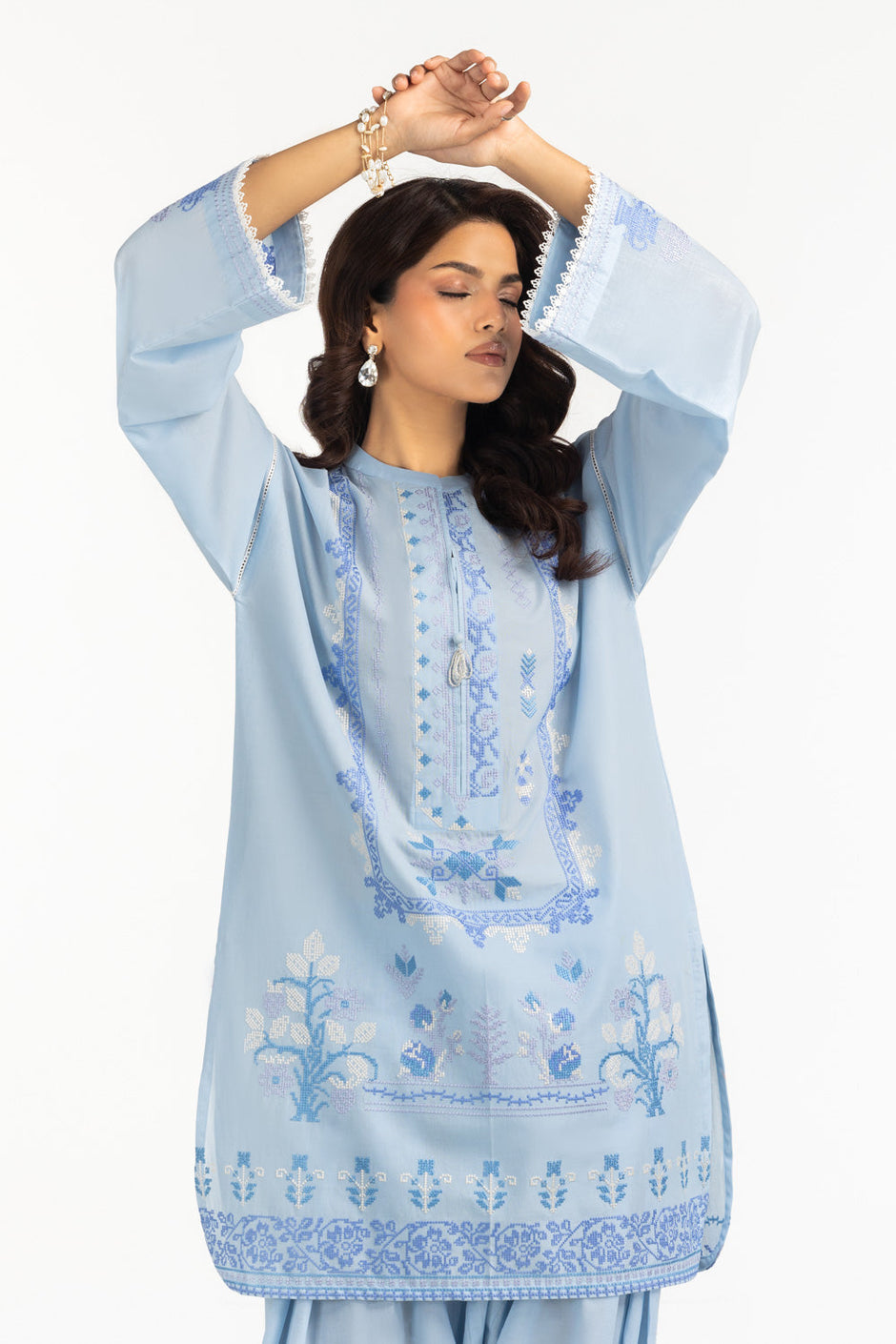 Cambric Embroidered Co-Ord Set