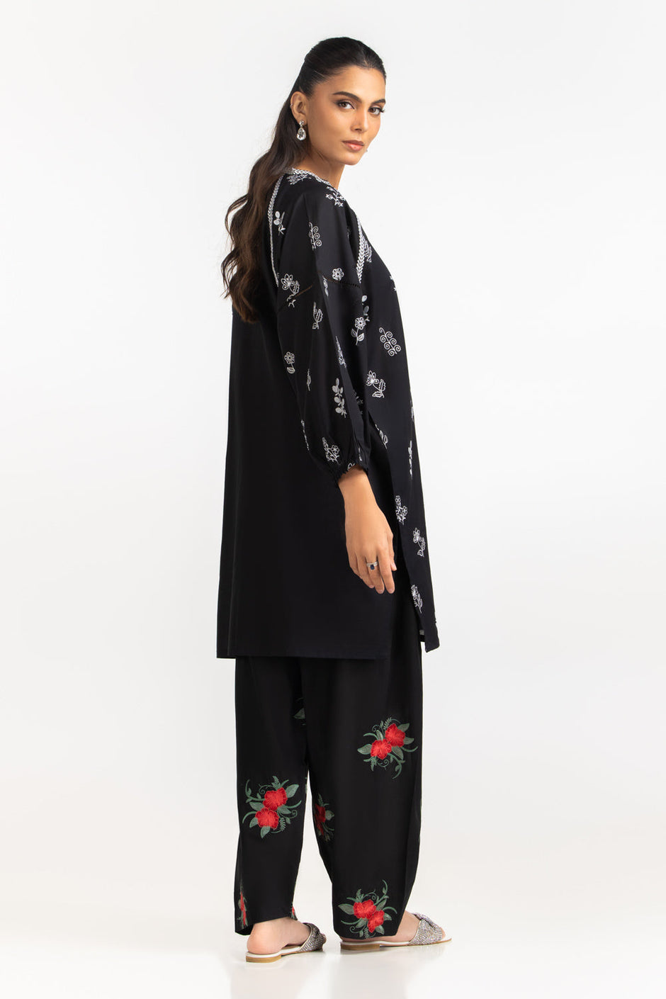 Cambric Embroidered Co-Ord Set