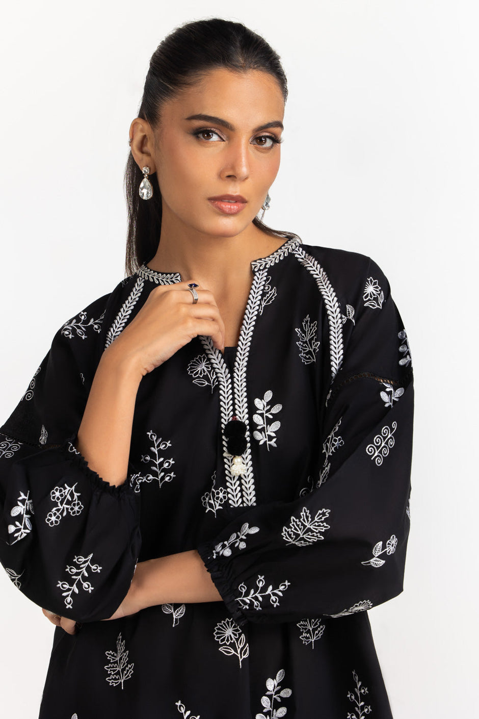 Cambric Embroidered Co-Ord Set