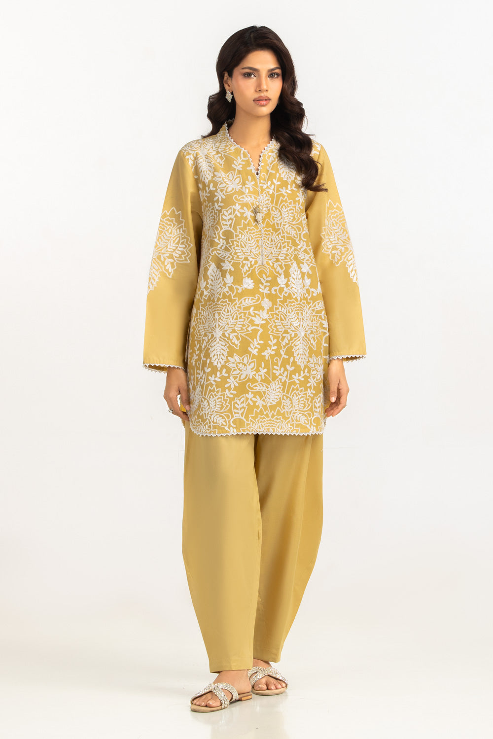 Cambric Embroidered Co-Ord Set