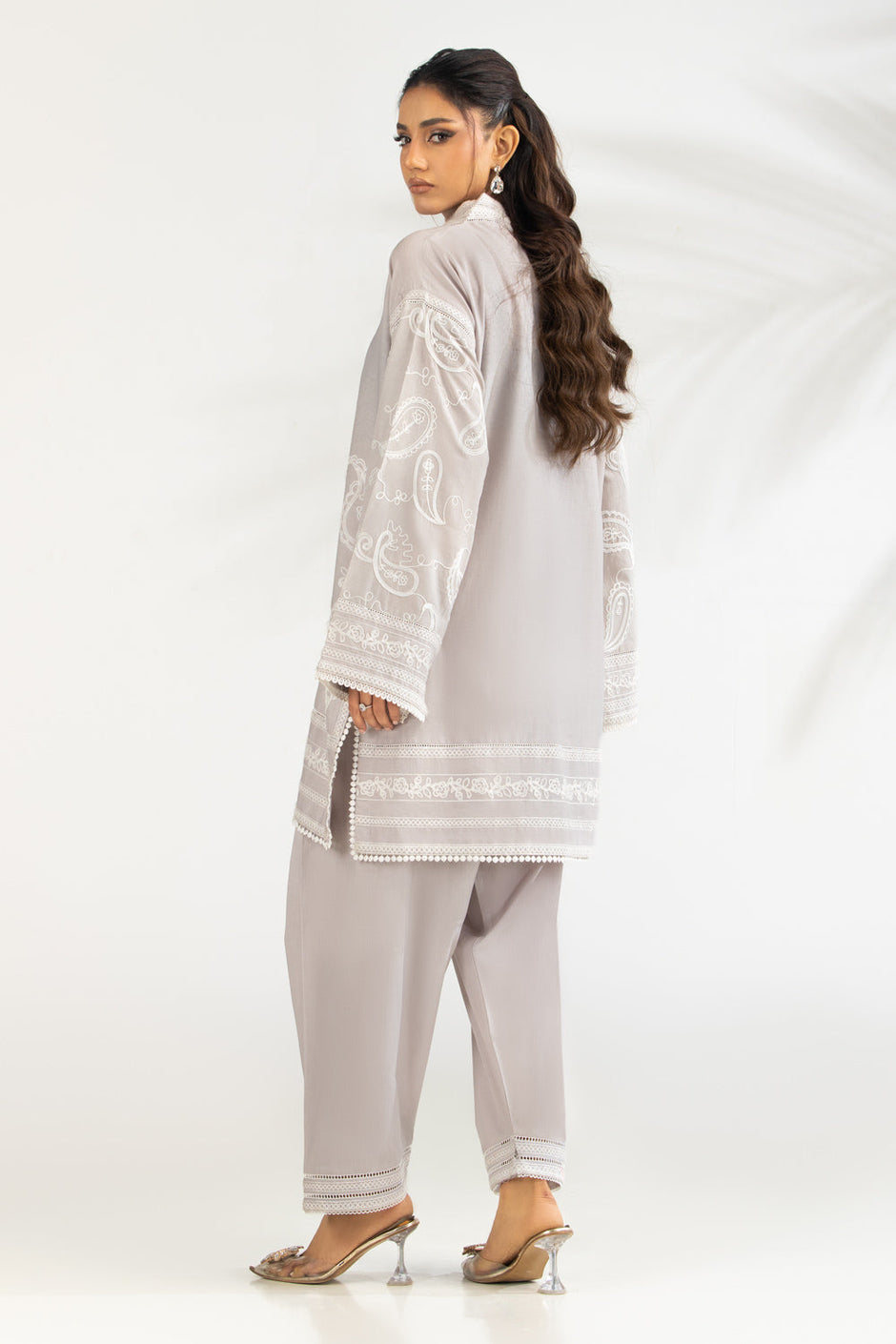 Cambric Embroidered Co-Ord Set