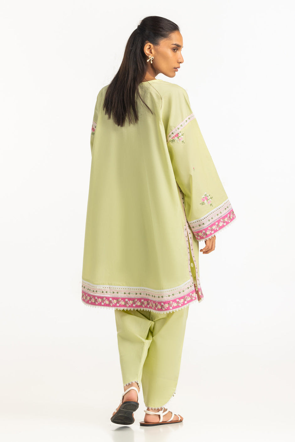 Cambric Embroidered Co-Ord Set