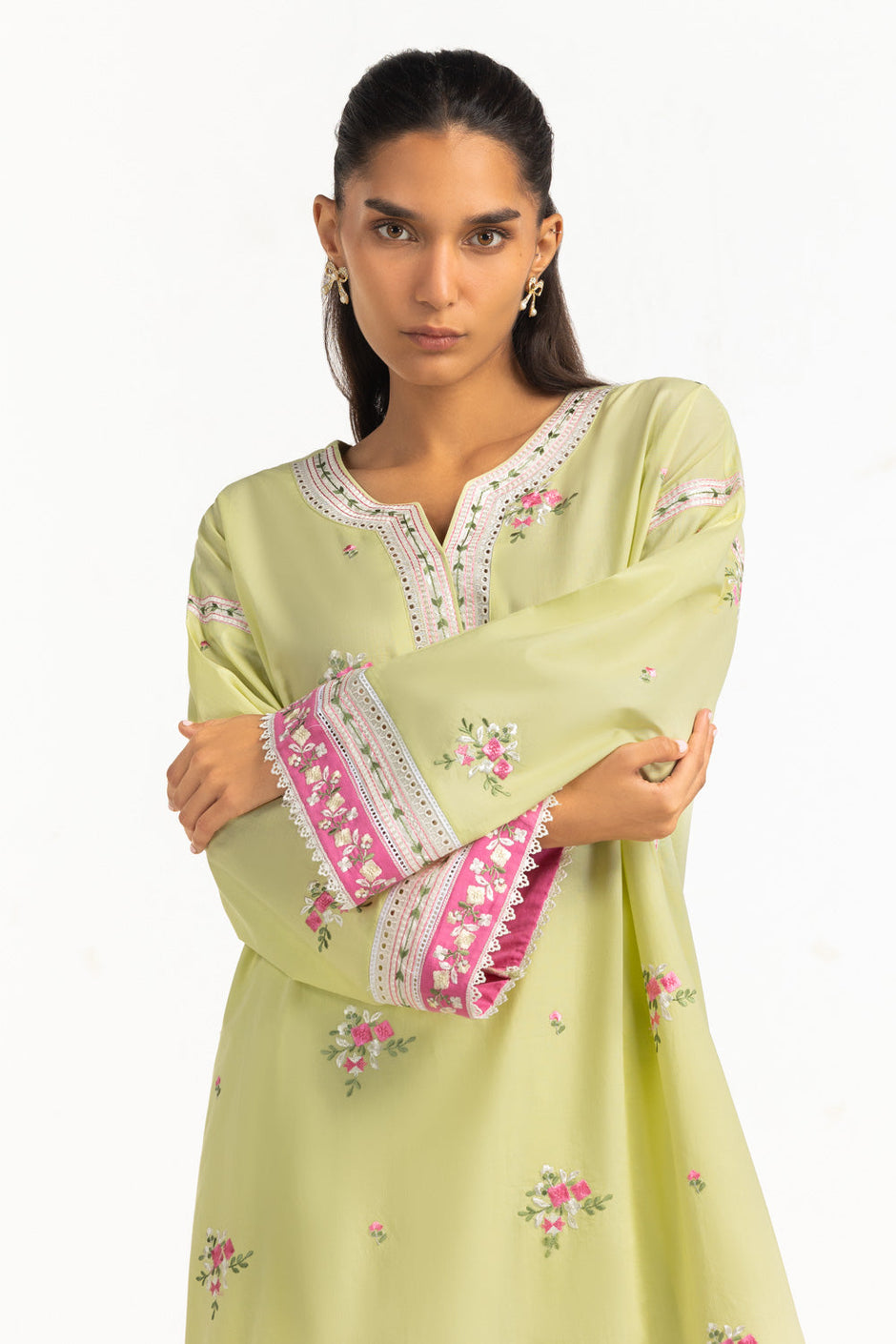 Cambric Embroidered Co-Ord Set