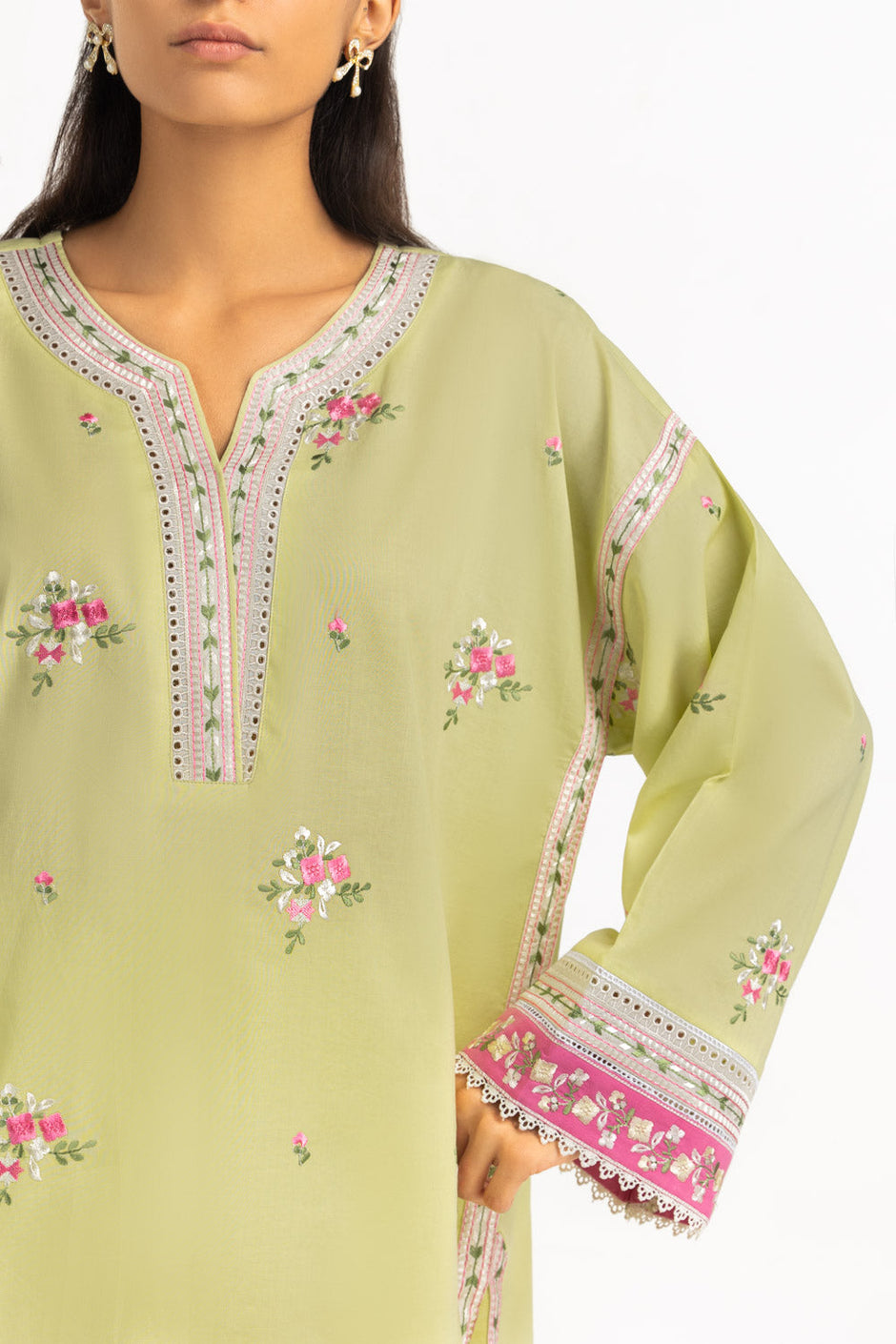 Cambric Embroidered Co-Ord Set