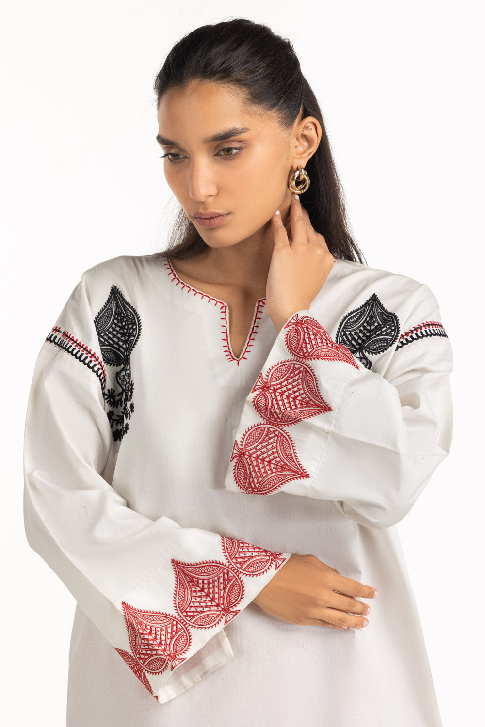 Cambric Embroidered Co-Ord Set