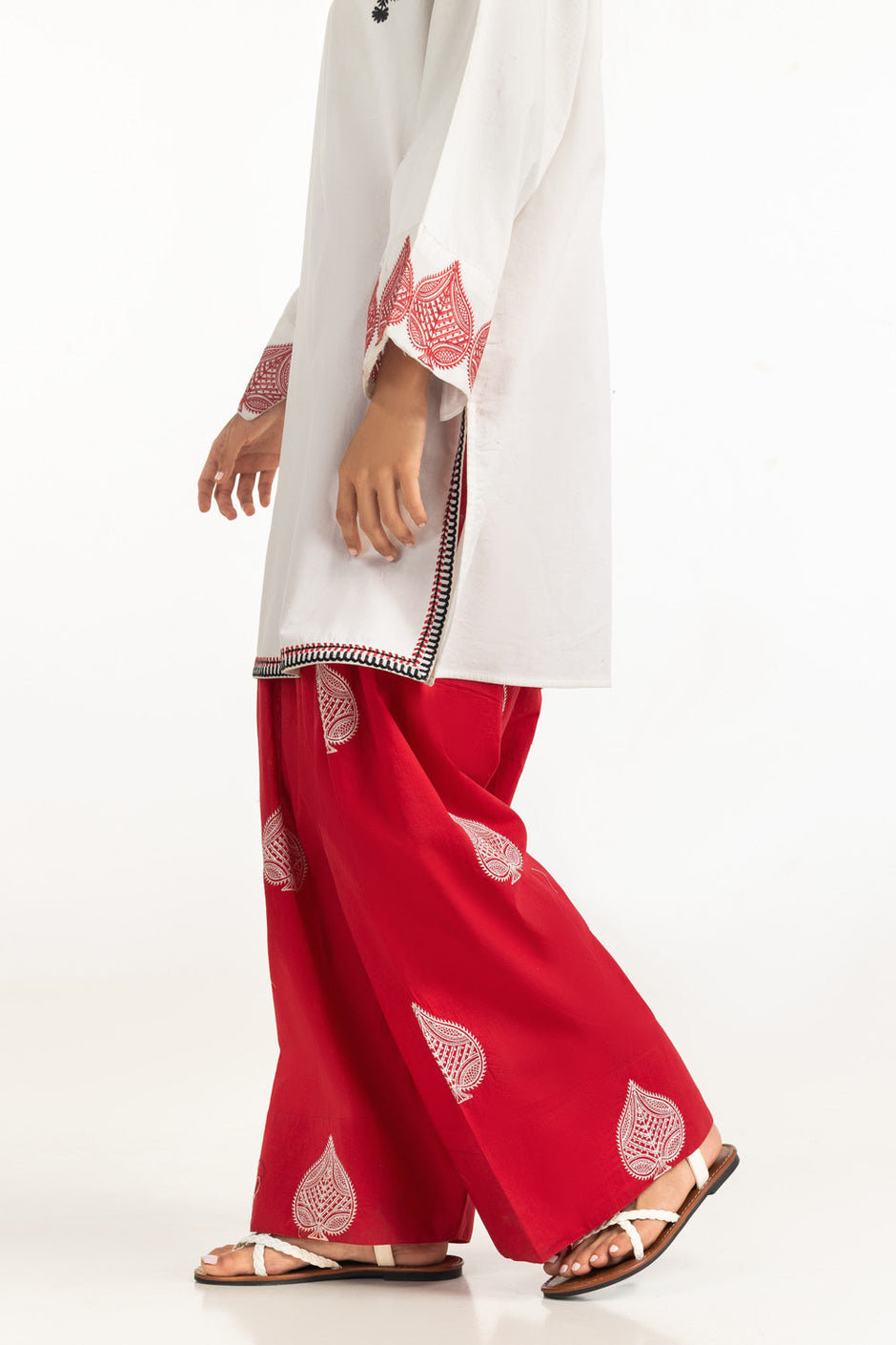 Cambric Embroidered Co-Ord Set