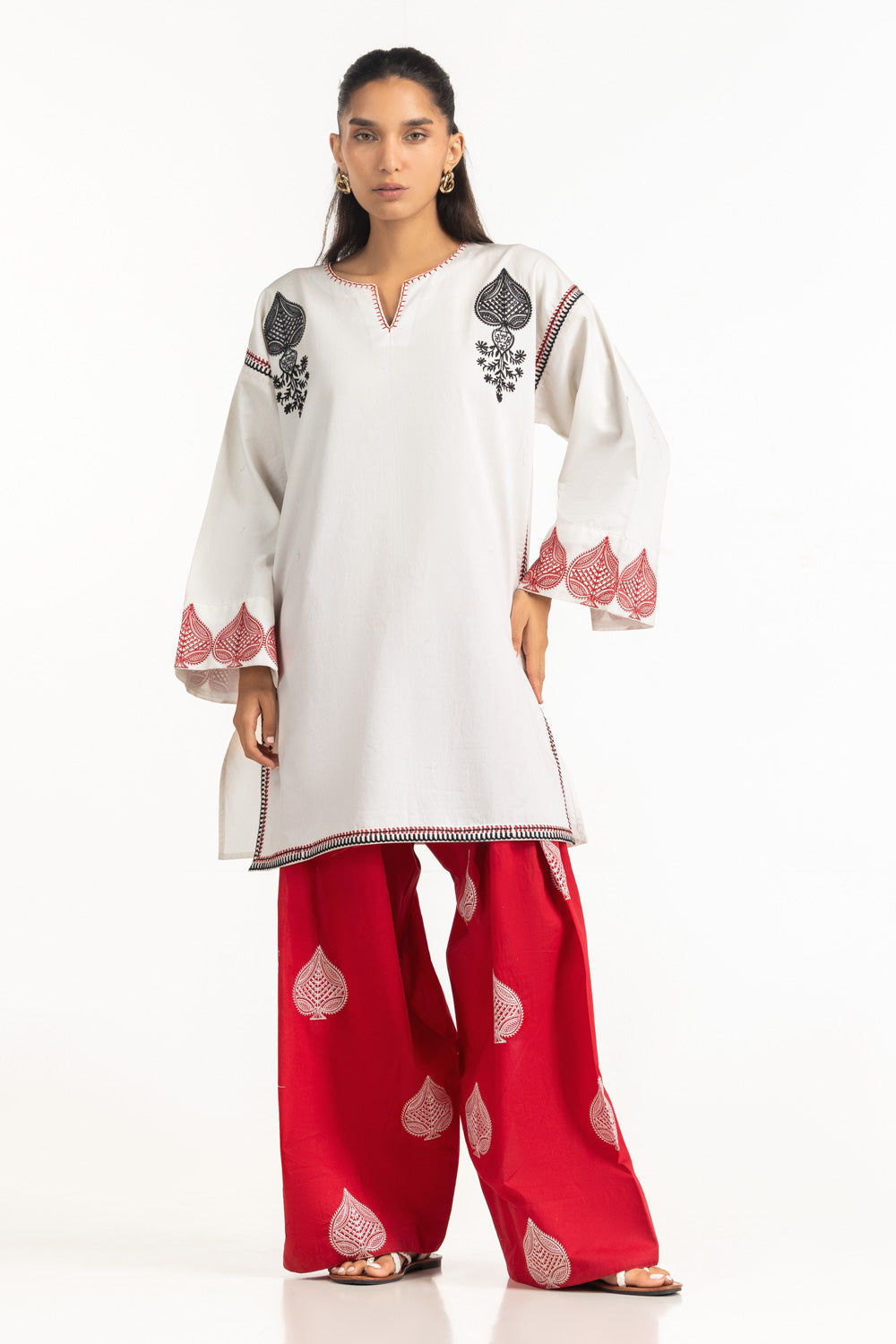 Cambric Embroidered Co-Ord Set