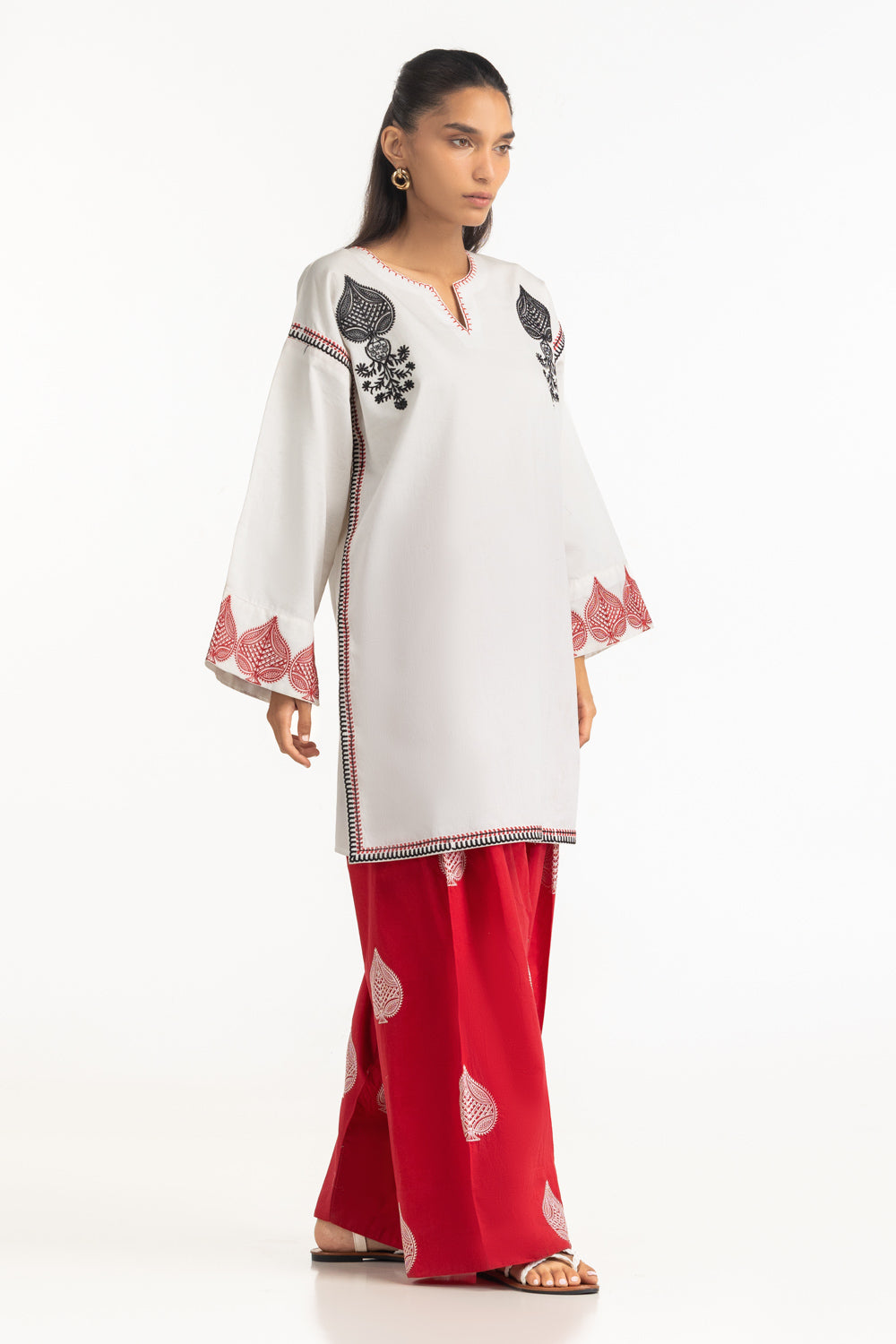 Cambric Embroidered Co-Ord Set