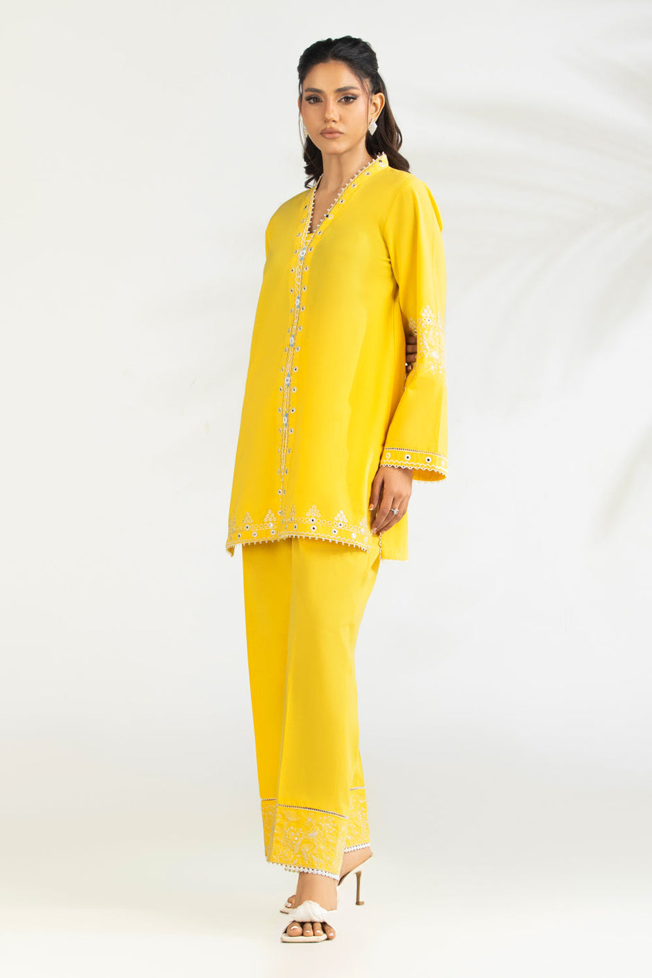 Cambric Embroidered Co-Ord Set