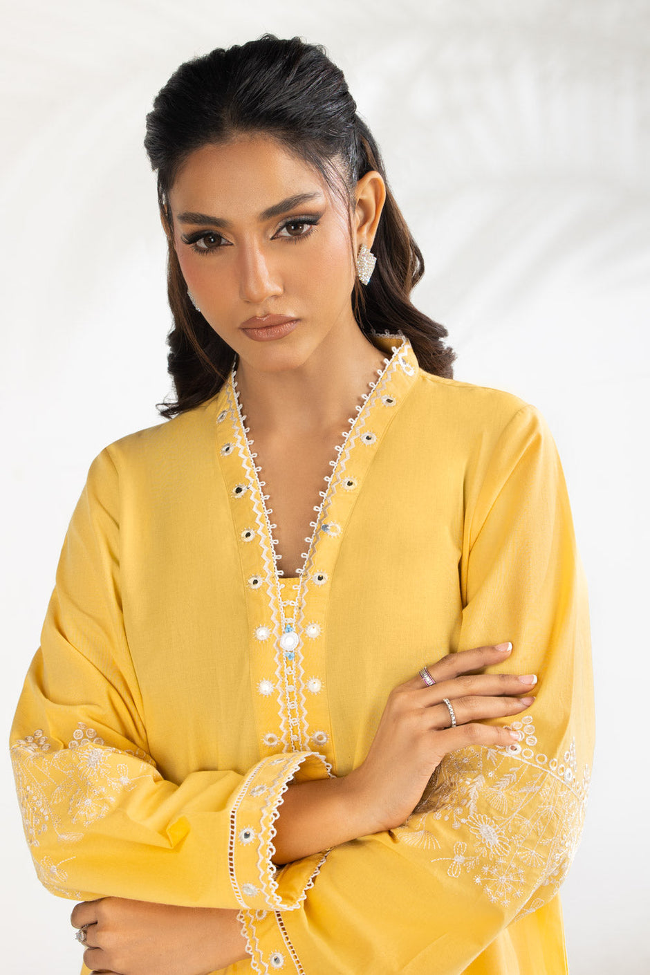 Cambric Embroidered Co-Ord Set
