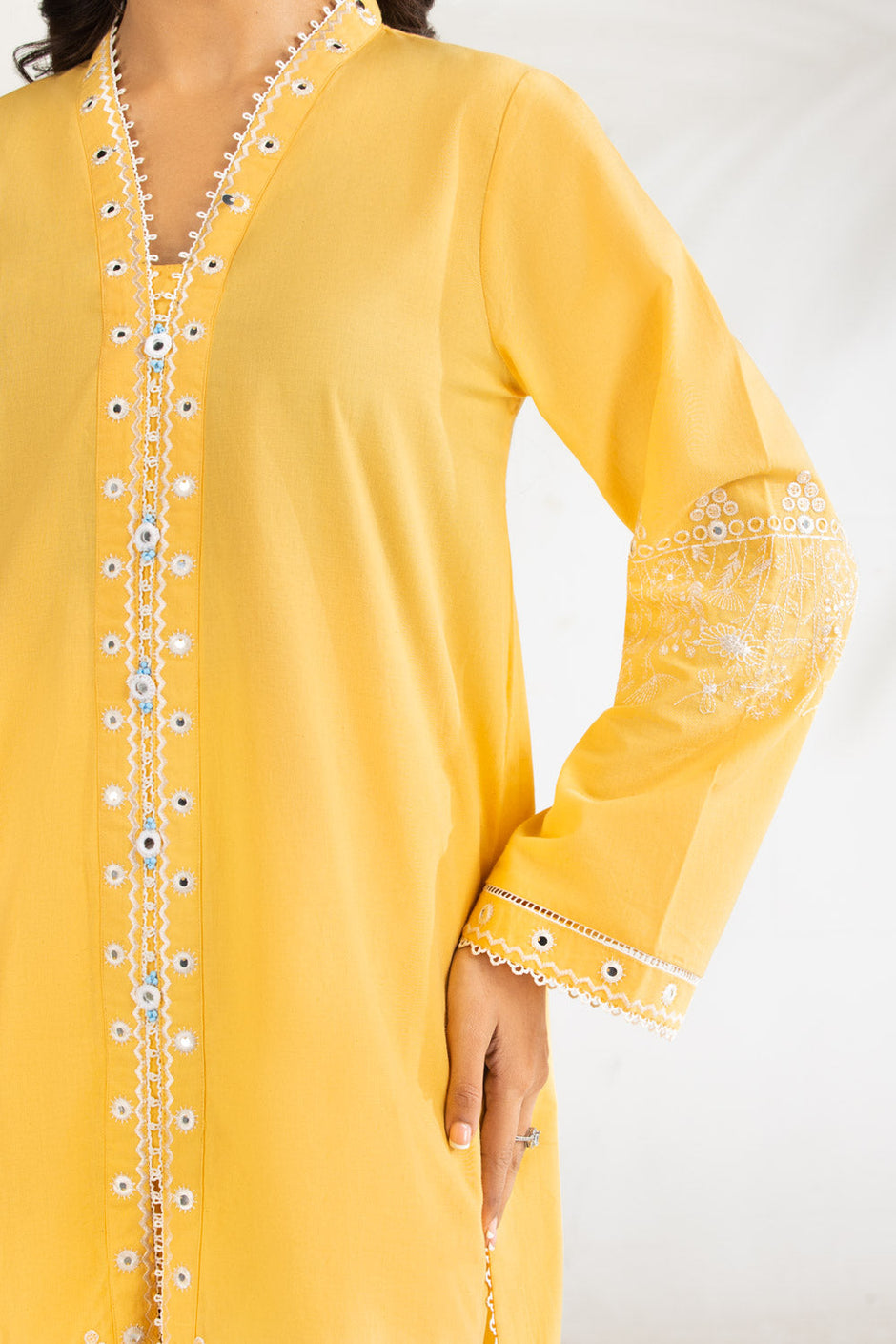 Cambric Embroidered Co-Ord Set