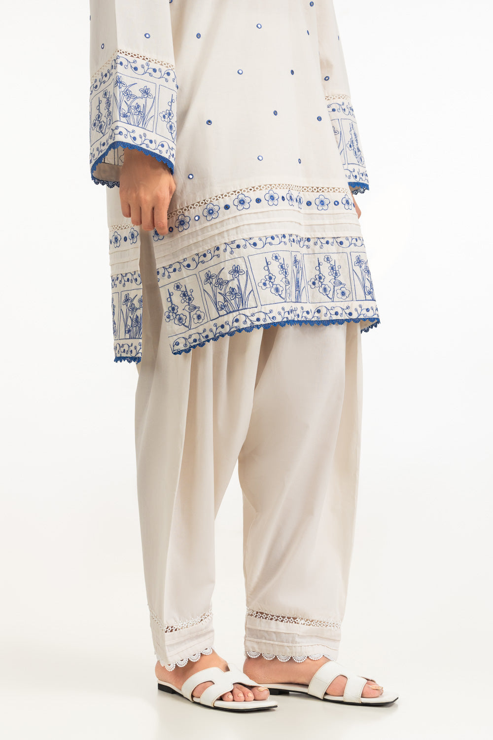 Cambric Embroidered Co-Ord Set