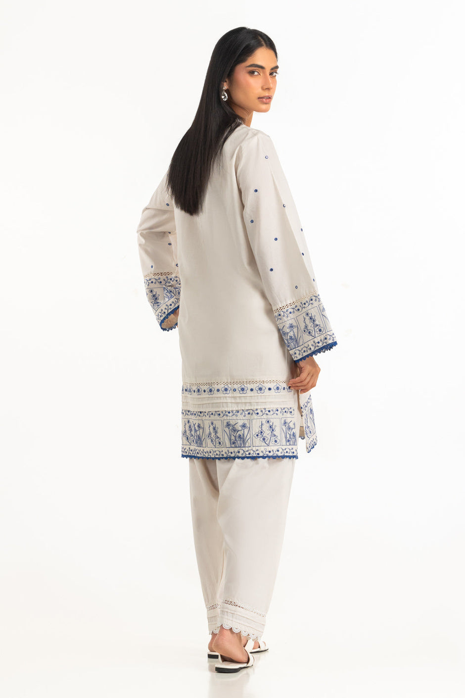 Cambric Embroidered Co-Ord Set