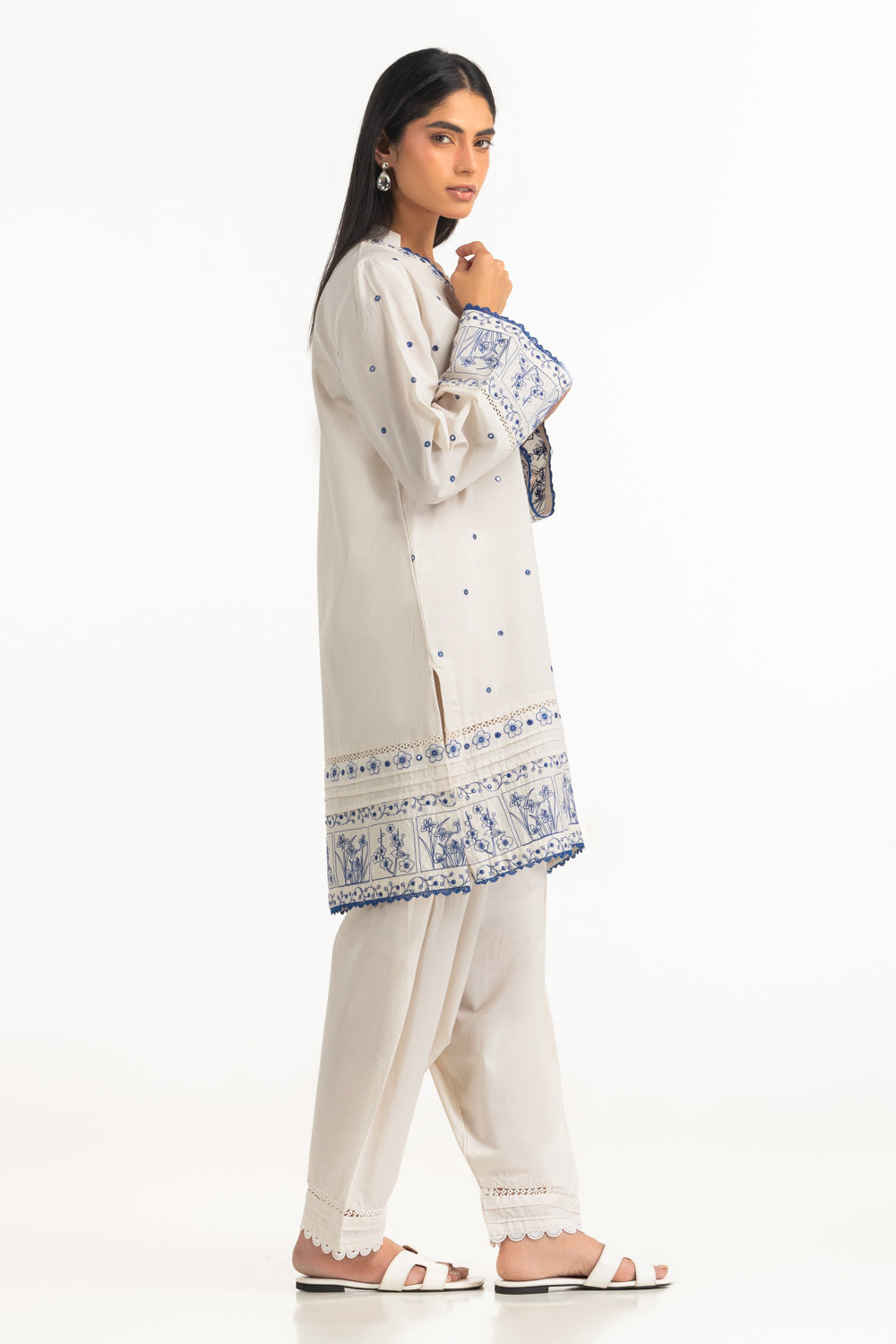 Cambric Embroidered Co-Ord Set