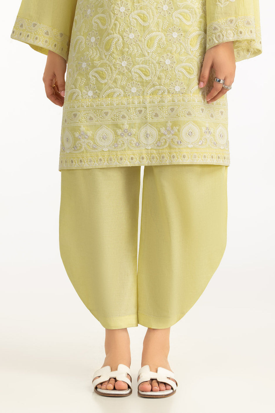 Cambric Embroidered Co-Ord Set