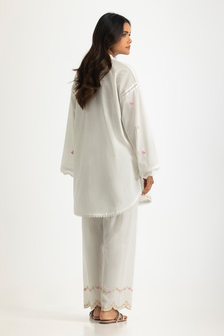 Cambric Embroidered Co-Ord Set