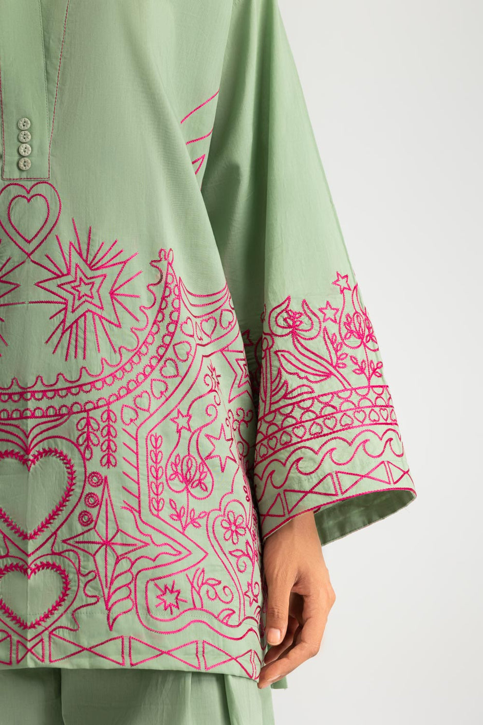 Cambric Embroidered Co-Ord Set