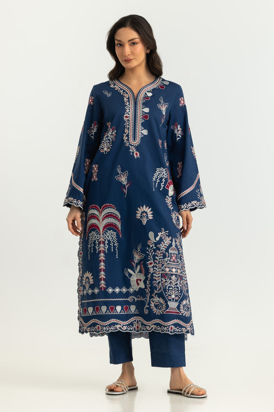 Cambric Embroidered Co-Ord Set