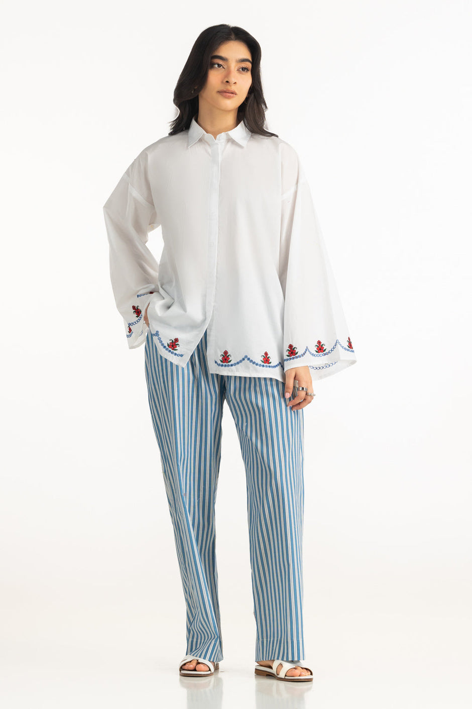 Cambric Embroidered Shirt And Trouser
