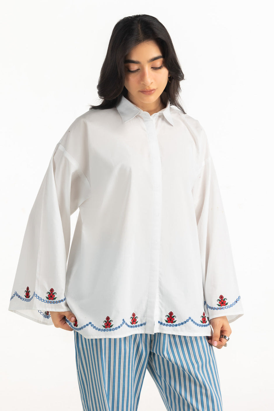 Cambric Embroidered Shirt And Trouser