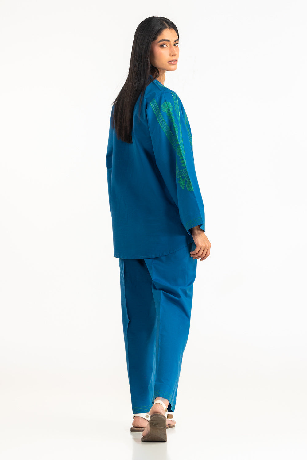 Cotton Slub Embroidered Co-Ord Set