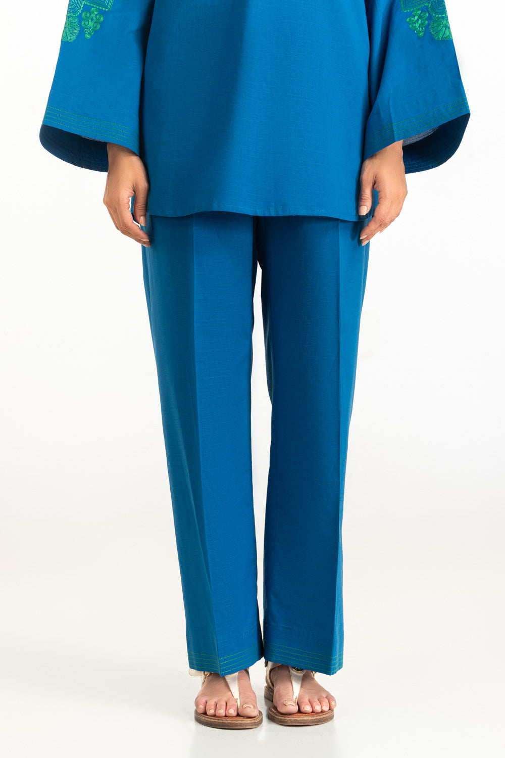 Cotton Slub Embroidered Co-Ord Set