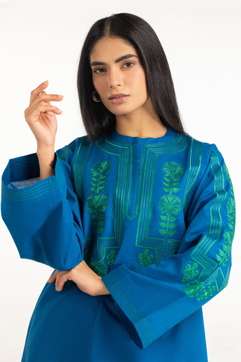 Cotton Slub Embroidered Co-Ord Set