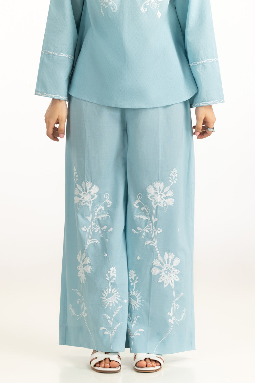Dobby Embroidered Shirt And Trouser