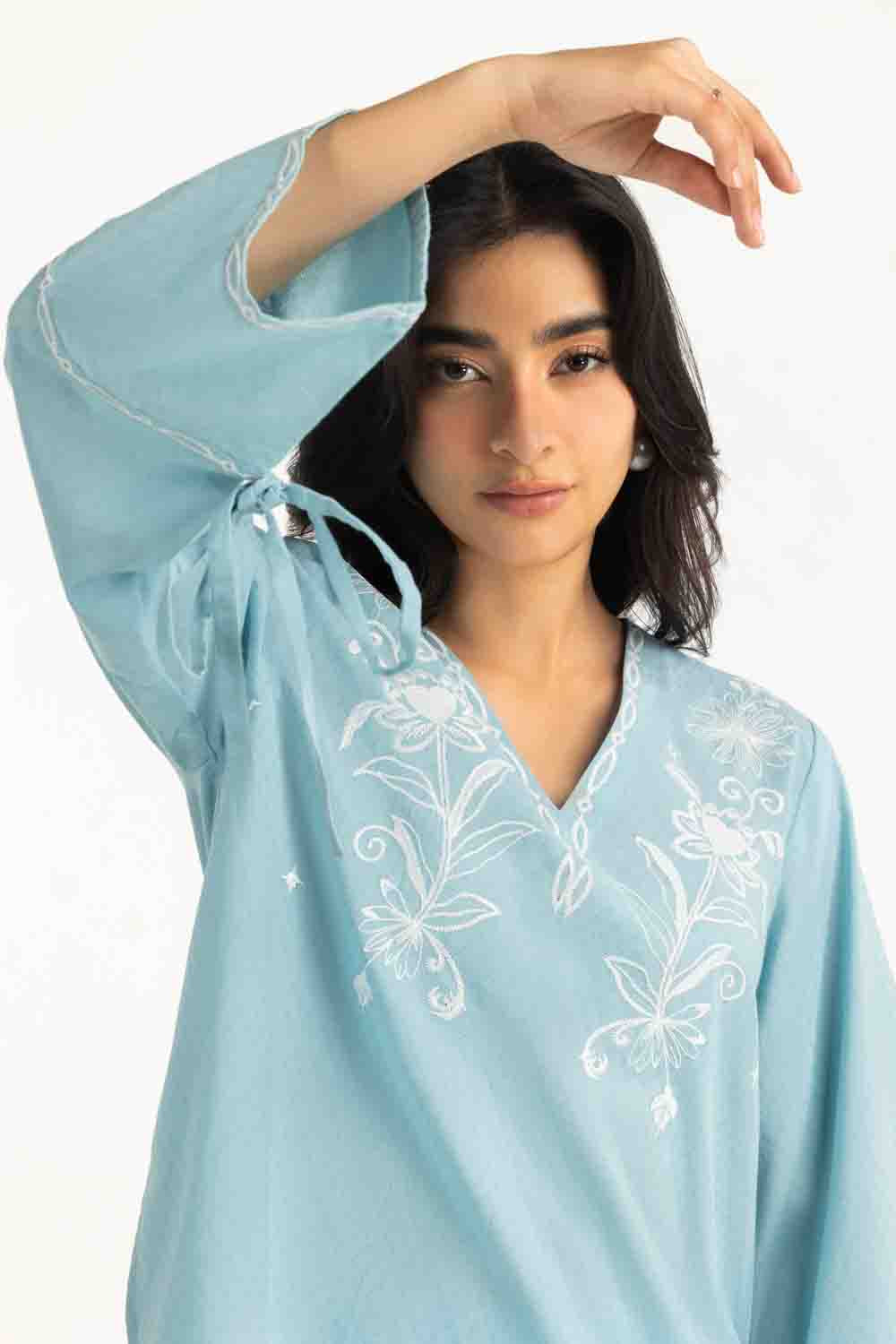 Dobby Embroidered Shirt And Trouser