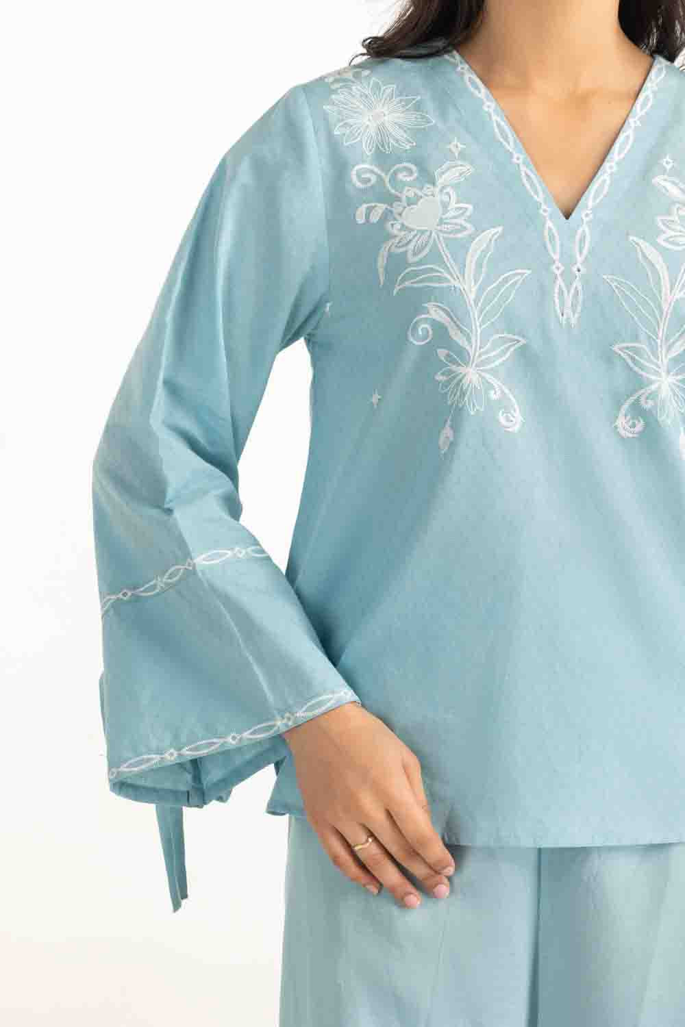 Dobby Embroidered Shirt And Trouser