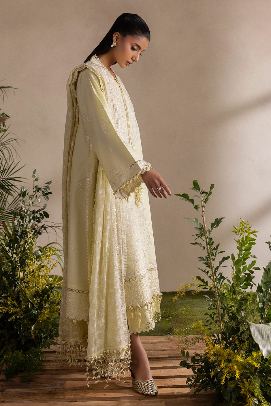 3 Piece Embroidered Lawn Suit with Embroidered Chiffon Dupatta