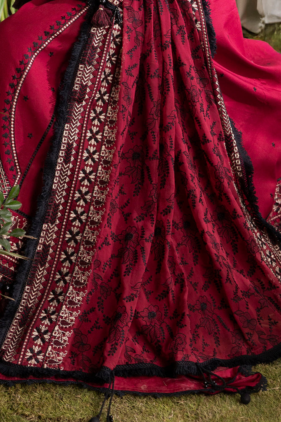 3 Piece Embroidered Lawn Suit with Embroidered Chiffon Dupatta