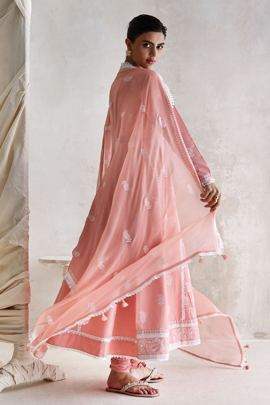 3 Piece Embroidered Lawn Suit with Embroidered Chiffon Dupatta
