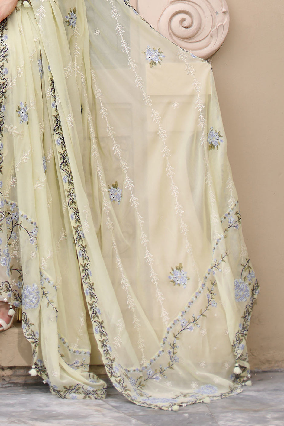 3 Piece Embroidered Lawn Suit with Chiffon Dupatta