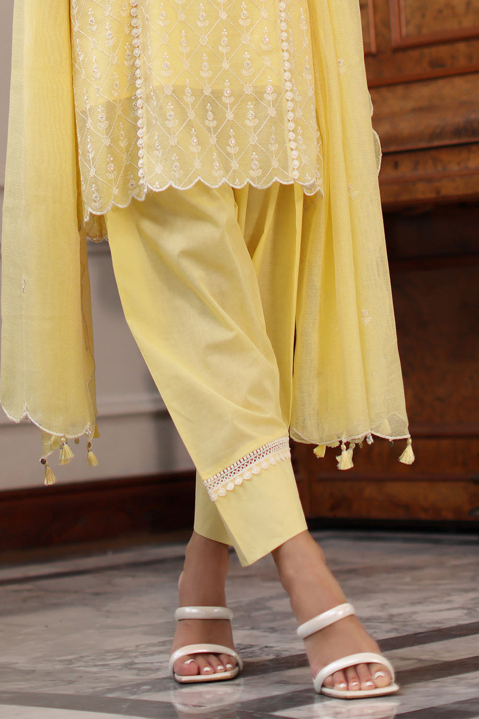 3 Piece Embroidered Khaddi Net Suit