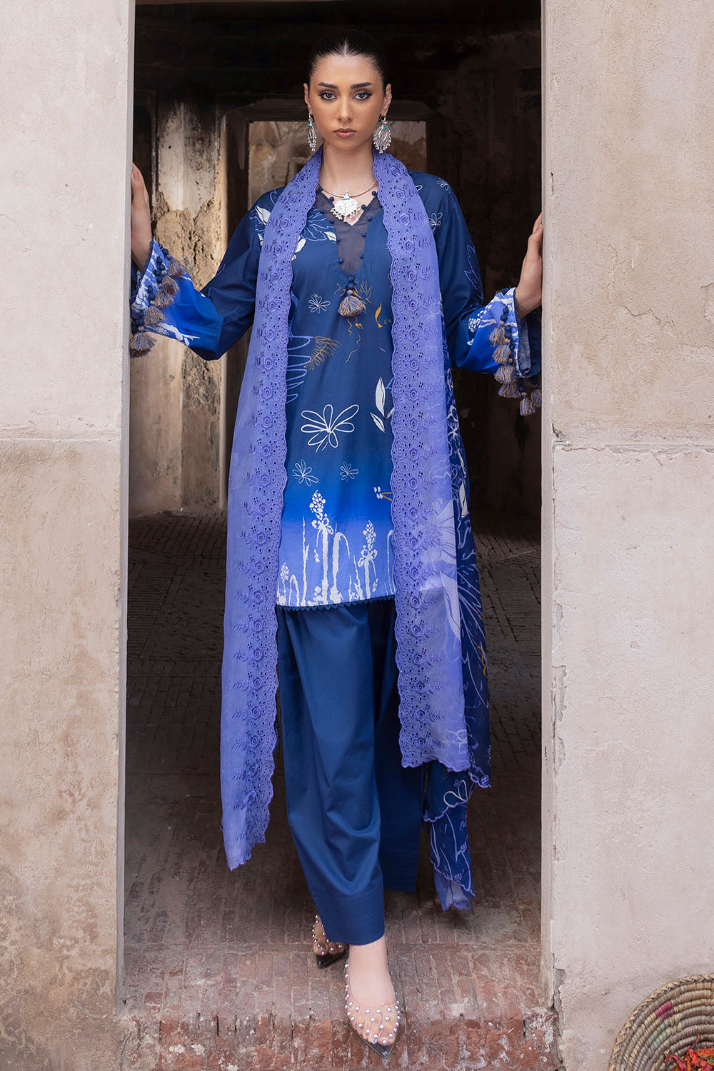 3 Piece Printed Lawn Suit with Embroidered Printed Chiffon Dupatta